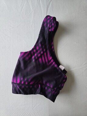 Warrior by Danica Patrick Strappy Back Sports Bra Wild Orchid Onyx Size Medium
